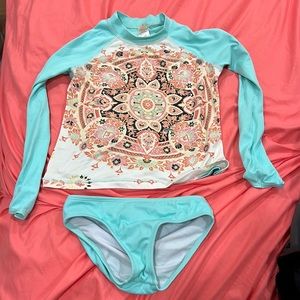 BILLABONG girls rash guard and bikini swim bottom set size 7